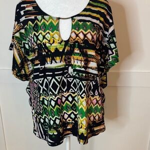Julie Multicolor Abstract Print Women's polyester Top size small